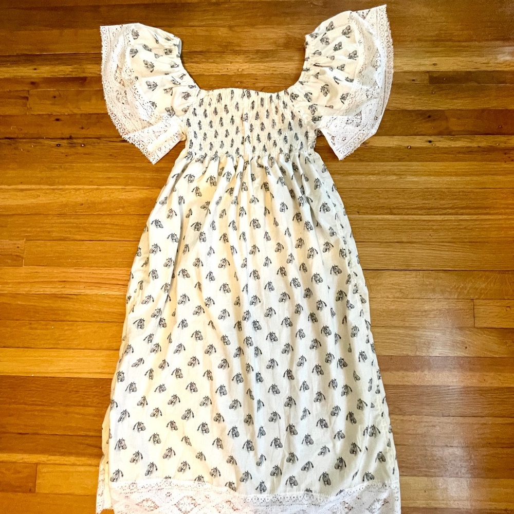 Handmade, One of a Kind, Dress with horse Details and Lace Trim